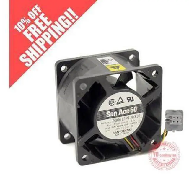 Main image of FOR SANYO SAN ACE 9G0612P1J0318 12V 2.1A 6038 6CM 4 lines server cooling fan