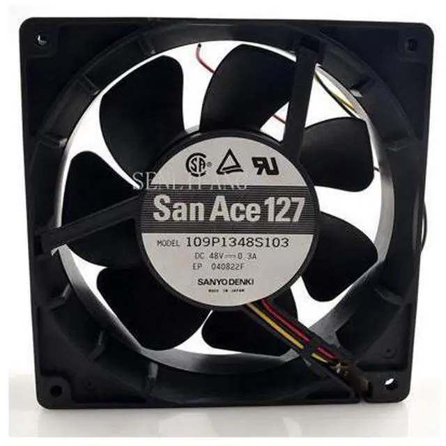 Main image of 109P1348S103 Double Ball Bearing Cooling Fan DC 48V 0.3A 12738 127*127*38mm 12CM 3 Wires