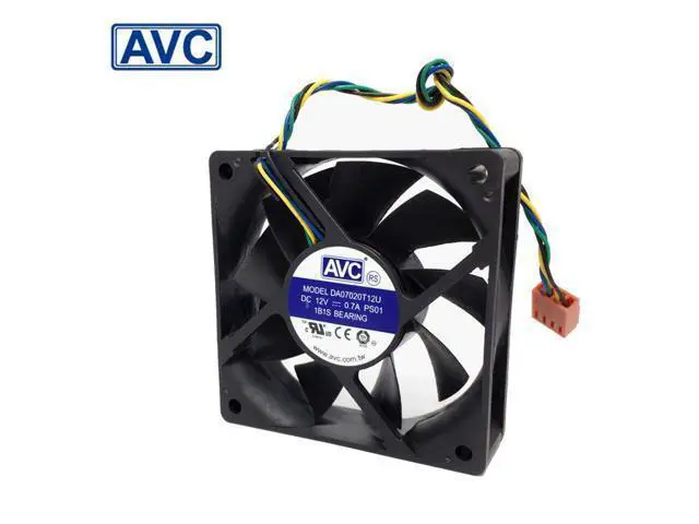 Alt view image 2 of 3 - AVC New and Original DA07020T12U 7020 12V line four speed single ball CPU cooling fan