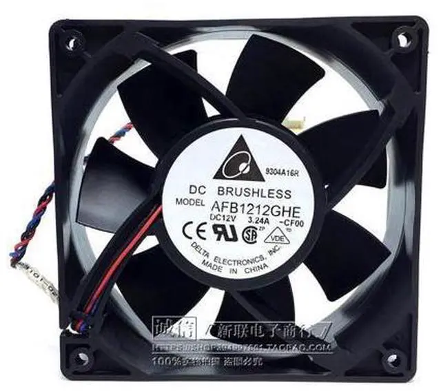 Main image of Delta AFB1212GHE 120x120x38mm DC 12V 3.24A 3-pin TAC connector axial powerful cooling fan