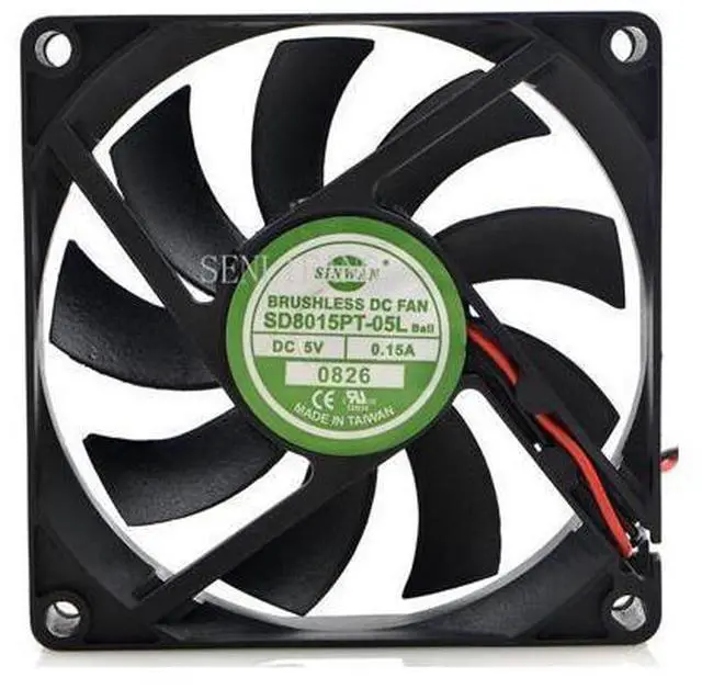 Main image of For New Taiwan SINWAN SD8015PT-05L 8015 5V 0.15A 8CM 2-wire cooling fan