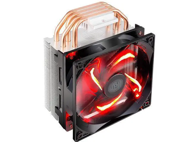 Alt view image 2 of 7 - For Cooler Master Blizzard T400i - CPU Cooler with XtraFlo 120 "Fire Red" LED PWM Fan & 4 Direct Contact Heatpipes- Intel Socket LGA 2066/2011-v3/2011/1156/1155/1151/1150/1366/775