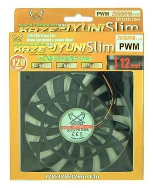Main image of Scythe Slip Stream 120 mm Slim Case Fan SY1212SL12H-P PWM 12CM 2000 PWM