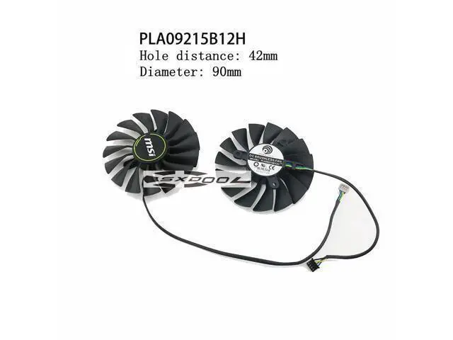 Alt view image 3 of 4 - A pair cooler For MSI RTX2080 2080S 2080Ti VENTUS fan PLA09215B12H Graphics card cooling fan original