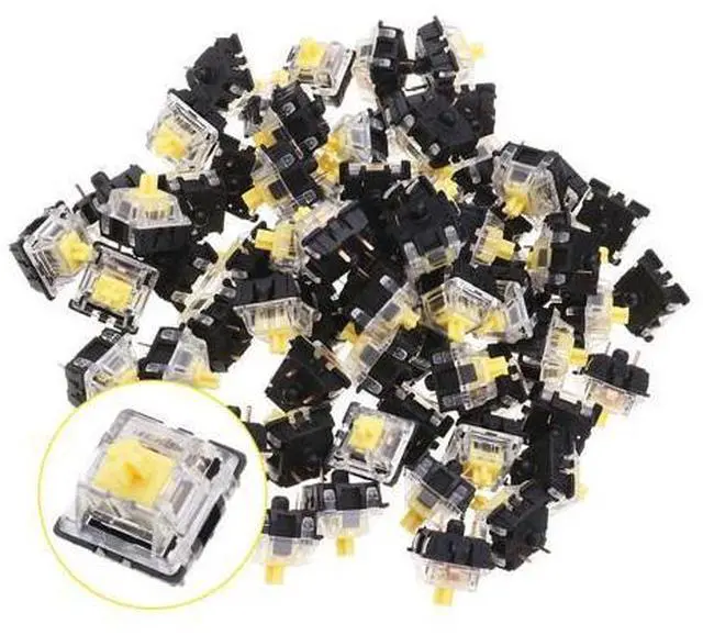 Main image of 70PCS Pack 3Pin Gateron Linear Yellow Switch Keyboard Switch for Mechanical Gaming Keyboard - OEM
