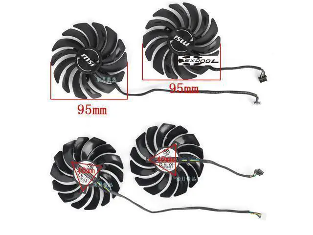Alt view image 4 of 4 - For MSI GeForce RTX 2070 SUPER ARMOR OC Graphics Card Fan PLD10010B12HH DC12V 95mm