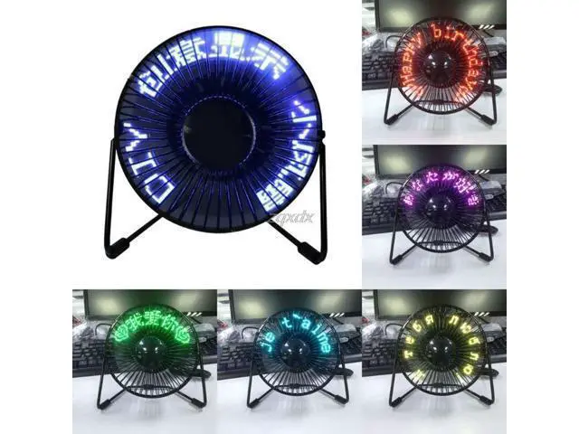 Alt view image 2 of 6 - 360 Degree Rotation USB LED Display RGB DIY Programmable Cooling Fan for Home Office PC Z11 Drop ship