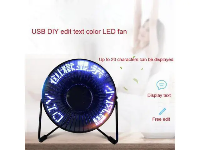 Alt view image 3 of 6 - 360 Degree Rotation USB LED Display RGB DIY Programmable Cooling Fan for Home Office PC Z11 Drop ship