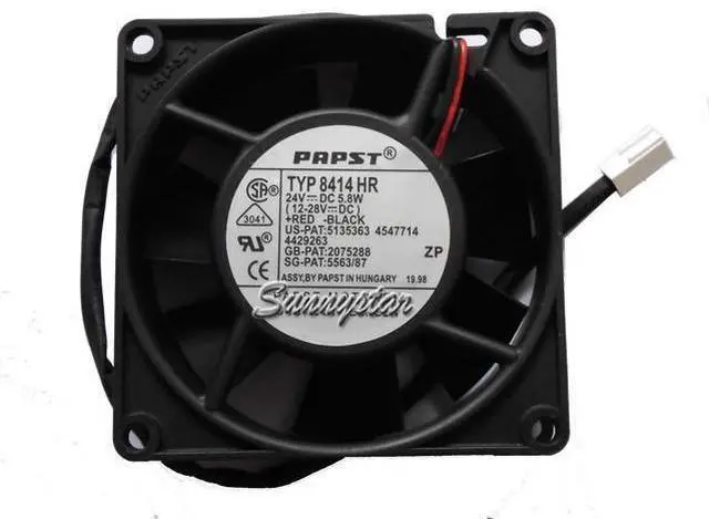 Main image of PAPST 8025 TYP 8414 HR square Cooling fan with 24V 5.8W 2-wires