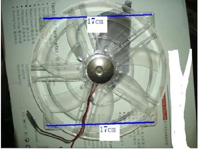 Alt view image 2 of 2 - 220mm case fan 22030 size 22cm large air volume mute blue light case fan 12V 0.3A system cooling exhaust 22cm*30cm
