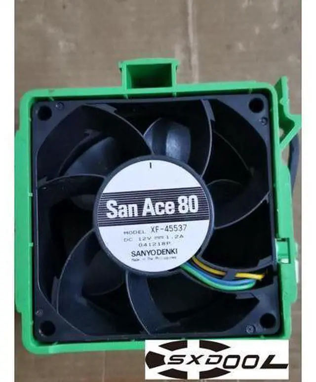 Main image of SAN ACE 80 XF-45537 DC 12V 1.2A 041218P For SANYO DENKI Server cooling fan w/Green Basket