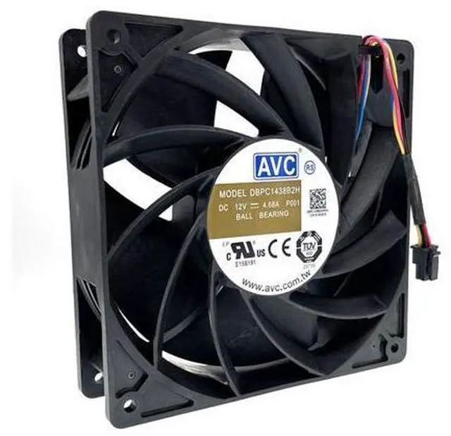 Main image of DBPC1438B2H P001 Miner Mining Cooling Fan 140mm 14cm,140X140X38mm 12V Dual Ball 6900RPM Powerful High Speed Airflow CFM Cooler