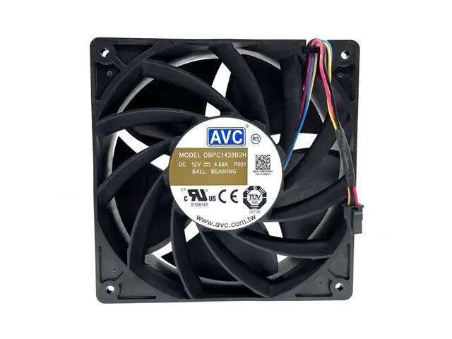 Alt view image 4 of 4 - DBPC1438B2H P001 Miner Mining Cooling Fan 140mm 14cm,140X140X38mm 12V Dual Ball 6900RPM Powerful High Speed Airflow CFM Cooler