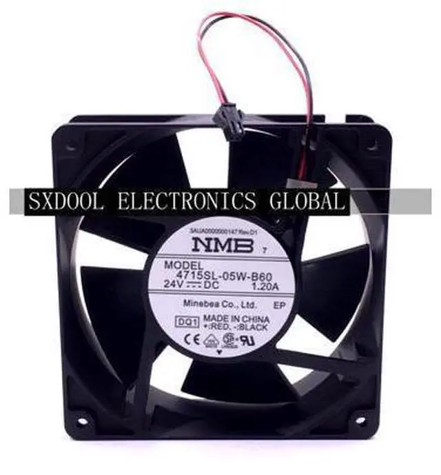 Main image of NMB-MAT 4715SL-05W-B60 DC24V 1.20A 12cm 12038 inverter fan metal frame high temperature resistance 2-wire