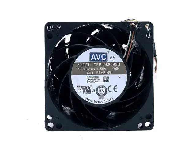 Alt view image 2 of 4 - DFPL0880B8U 48V High Speed Powerful DC Cooling Fan for AVC 8080 Violent Automobile Supercharged Double Motor 4.5A 8CM Fans