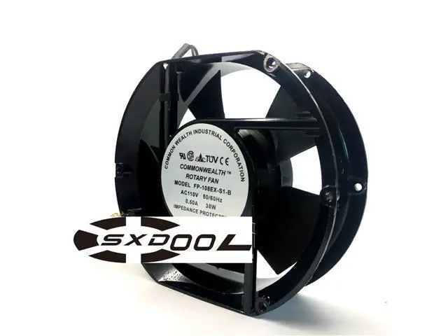 Alt view image 4 of 4 - NEW original COMMONWEALTH ROTARY FAN 172*51mm 17CM FP-108EX-S1-B 110-120V 50/60Hz 0.50A 33W Ball bearing 2 wires Axial AC fan cabinet ups server cooler