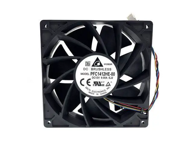 Alt view image 3 of 5 - 14cm 7500rpm Mining High Speed CFM Airflow Cooling Fan PFC1412HE-00 for M30 M31S 140x140x38 mm DC 12V 9A 6-P 6-Pin Dual Ball