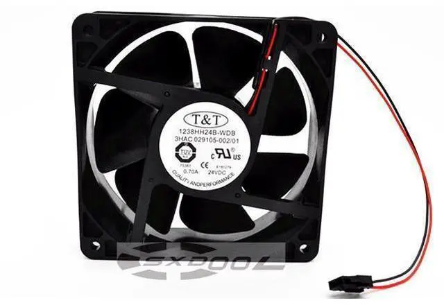 Main image of T&T 1238HH24B-WDB 3HAC15374-1 3HAC029105-002 ABB robot controller fan with original plug 24V 0.7A 12cm 12038