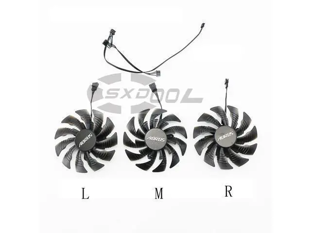 Alt view image 3 of 5 - 95mm For Gigabyte AORUS GTX 1070/1080/1080Ti original graphics fan T129215BU (3 piece per set)