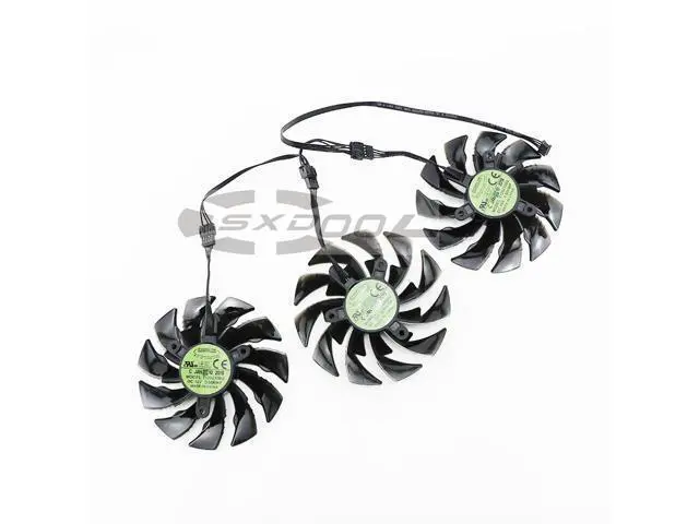 Alt view image 4 of 5 - 95mm For Gigabyte AORUS GTX 1070/1080/1080Ti original graphics fan T129215BU (3 piece per set)