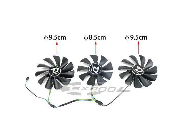 Alt view image 3 of 6 - For DATALAND RX 5600XT 5700XT 5700 X Ares X War Demon Mute graphics card fan A set of three