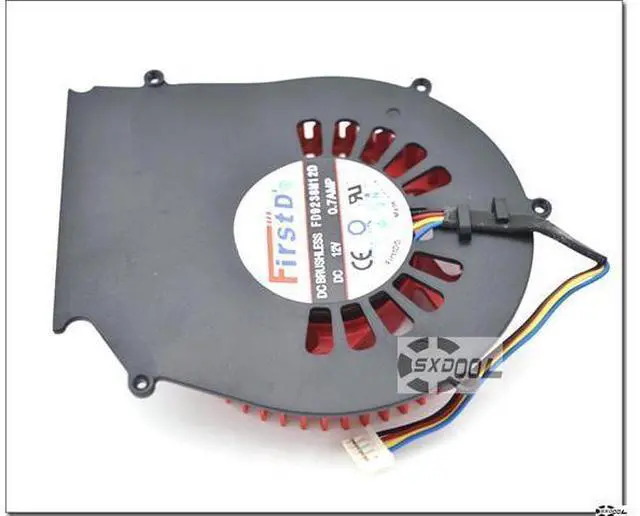 Alt view image 4 of 6 - FirstD FD9238M12D 12V 0.7A VGA fan with black bracket 5 mounting-holes, New ATI turbo graphics card fan PWM ball bearing cooler