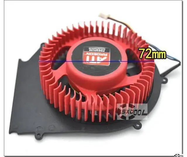 Alt view image 5 of 6 - FirstD FD9238M12D 12V 0.7A VGA fan with black bracket 5 mounting-holes, New ATI turbo graphics card fan PWM ball bearing cooler