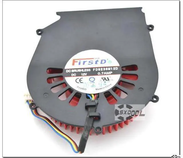 Alt view image 6 of 6 - FirstD FD9238M12D 12V 0.7A VGA fan with black bracket 5 mounting-holes, New ATI turbo graphics card fan PWM ball bearing cooler