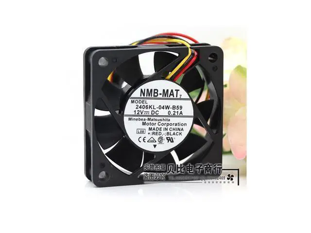 Alt view image 3 of 5 - Good Quality New and original NMB Cooling fan 6CM 12V 0.21A 2406KL-04W-B59 Three-wire Cooling Fan