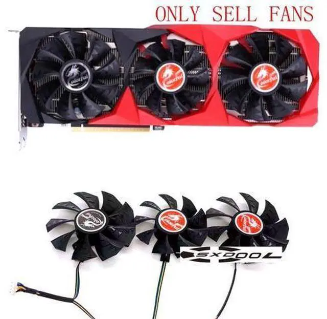 Main image of For Colorful RTX3060 3070 3080 3090 Tomahawk Graphics Card Fan (3 fans/set) 2 X 90mm, 1 X 80mm