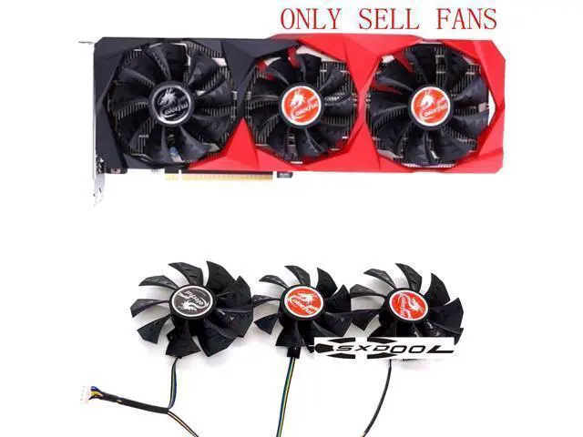 Alt view image 3 of 4 - For Colorful RTX3060 3070 3080 3090 Tomahawk Graphics Card Fan (3 fans/set) 2 X 90mm, 1 X 80mm