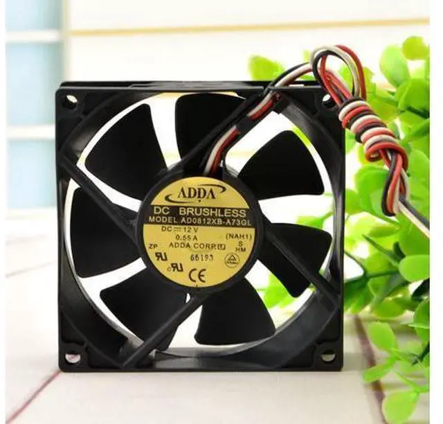 Main image of Original ADDA AD0812XB-A73GL 12V 0.55A 8025 8CM 3-wire chassis Cooling fan