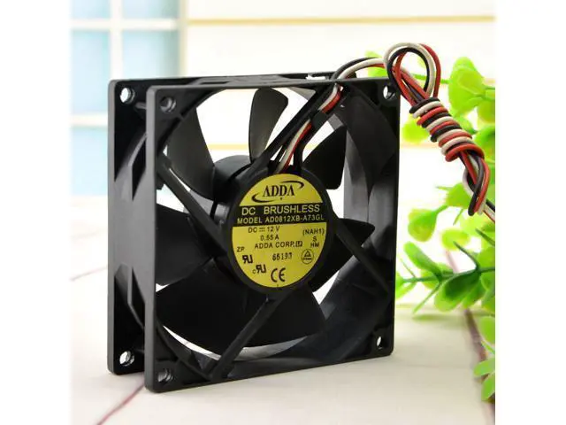 Alt view image 3 of 4 - Original ADDA AD0812XB-A73GL 12V 0.55A 8025 8CM 3-wire chassis Cooling fan
