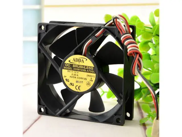 Alt view image 4 of 4 - Original ADDA AD0812XB-A73GL 12V 0.55A 8025 8CM 3-wire chassis Cooling fan