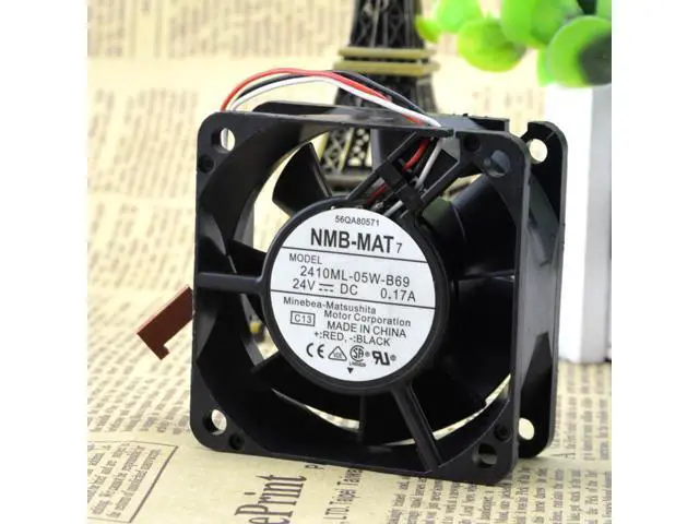 Alt view image 3 of 5 - Japan NMB 2410ML-05W-B69 / B60 6025 24V 0.17A inverter cooling ball fan