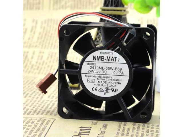 Alt view image 4 of 5 - Japan NMB 2410ML-05W-B69 / B60 6025 24V 0.17A inverter cooling ball fan
