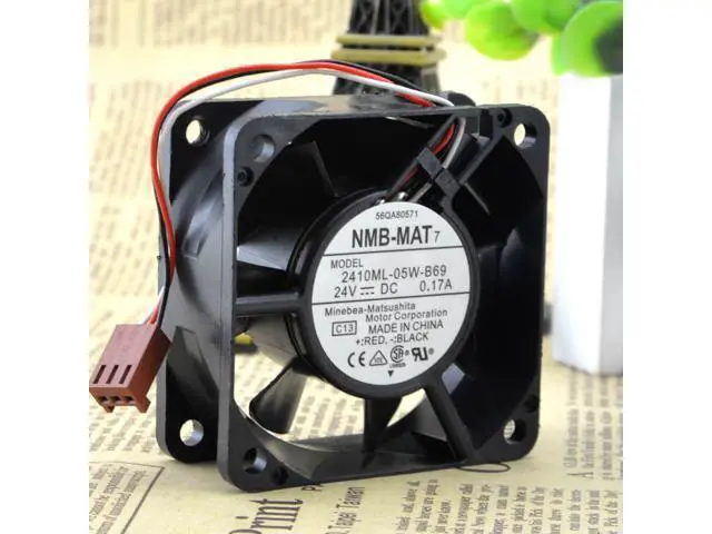 Alt view image 5 of 5 - Japan NMB 2410ML-05W-B69 / B60 6025 24V 0.17A inverter cooling ball fan