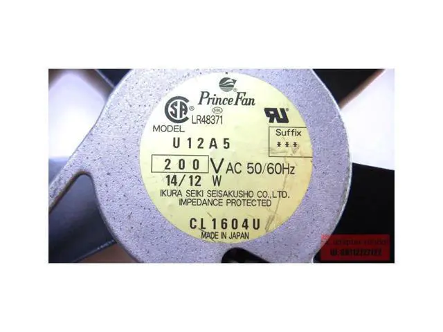 Alt view image 5 of 6 - Japanese Prince Fan U12A5 200V 14 \/ 12W 120 * 120 * 25 aluminum frame fan
