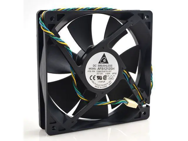 Alt view image 2 of 3 - Original Delta AFB1212SH 12V 0.8A 12025 12 cm pwm speed regulating double ball fan