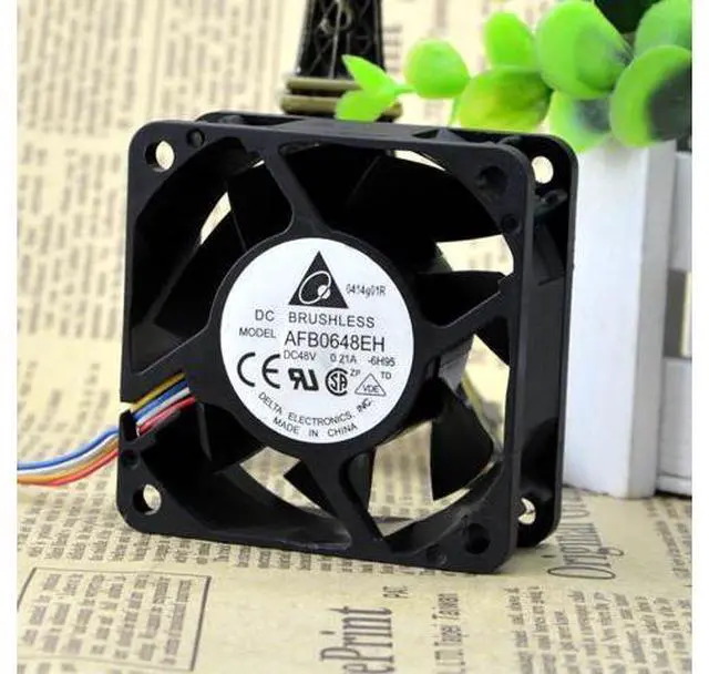 Alt view image 4 of 4 - Original authentic AFB0648EH Delta 6025 6cm 48V 0.15A 3-wire with R00 signal fan