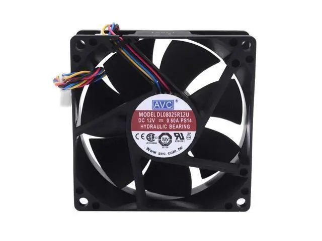 Alt view image 3 of 6 - AVC orginal 8025 8CM wind capacity 12V 0.5A DL08025R12U PWM intelligent fan speed control 80*80*25mm 10pcs\/lot