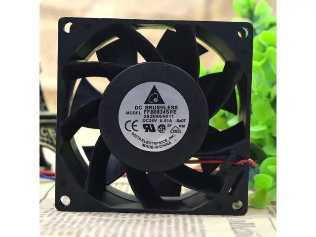 Alt view image 2 of 3 - Delta FFB0824EHE-F00 supports speed measurement 8CM 8038 24V 0.75A super large air volume fan 3-wire