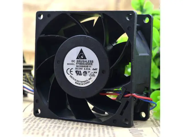 Alt view image 3 of 3 - Delta FFB0824EHE-F00 supports speed measurement 8CM 8038 24V 0.75A super large air volume fan 3-wire
