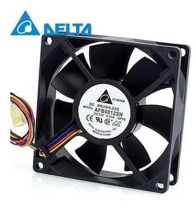 Main image of 10pcs New and Original authentic AFB0812SH 8025 8 0.51A 8CM winds of single ball bearing fan 80*80*25mm