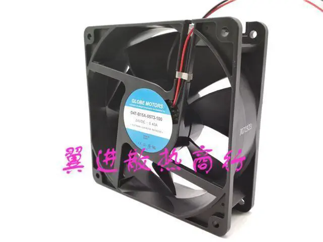 Alt view image 2 of 4 - Globe Motors D47-B15A-05T3-100 Server Cooling Fan DC 24V 0.4A 120x120x38mm 2-wire