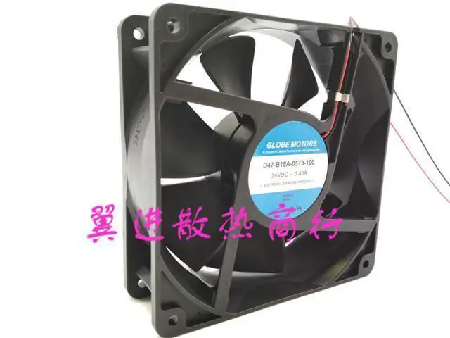 Alt view image 4 of 4 - Globe Motors D47-B15A-05T3-100 Server Cooling Fan DC 24V 0.4A 120x120x38mm 2-wire