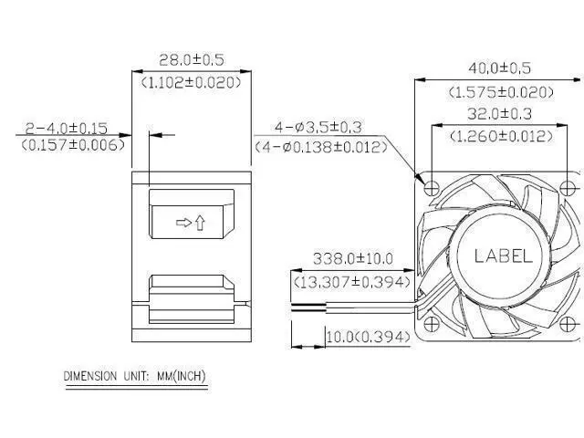 Alt view image 4 of 4 - NEW FOXCONN 140E 12F 4CM Dual balls bearing Cooling fan with 12V 0.90A 4 Wires 5Pins Connector
