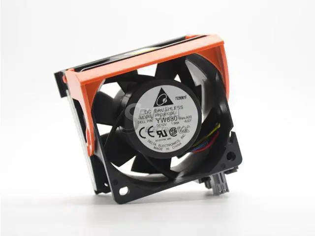 Alt view image 2 of 5 - 60mm 6038 YW880 DC12V 1.68A 4 pins 6cm Orange Bracket Server Cooling Fan for Dell JC972 60x38mm original DELTA PFC0612DE