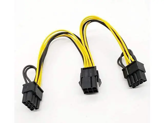 Alt view image 3 of 4 - Graphics card 6-pin to dual 8-pin 6+2 pin PCIE adapter cable, of 6-pin to 8-pin PCI-e Express Power GPU video care cable, 9 inch/23 cm (6 pin to dual 8-pin) (8PCS)
