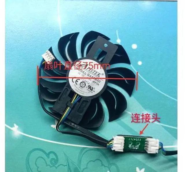 Alt view image 2 of 4 - A pair include electronic board For DATALAND RX460 2G 4G RX550 RX560 graphics card fan original APISTEK GA81B2U 12V 0.38A